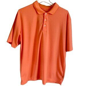 Michael Austin Polyester Orange Polo Shirt Men's XL
